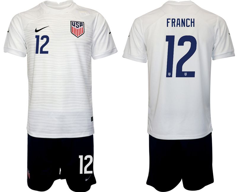 Men 2022 World Cup National Team United States home white #12 Soccer Jersey